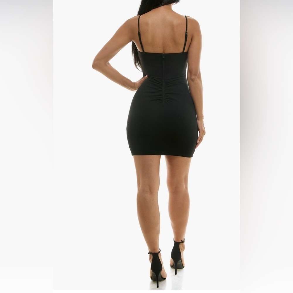 New! City Studio Rich Black Mini Dress with Rhinestone Bow Detail juniors 13 - Picture 14 of 15